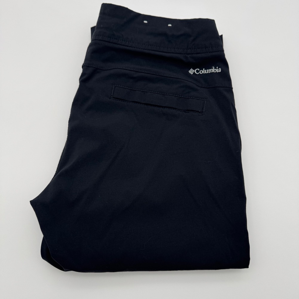 Columbia Womens Black Capri Hiking Pants Drawstring Outdoor Crop Trousers Size 4 - Picture 2 of 3